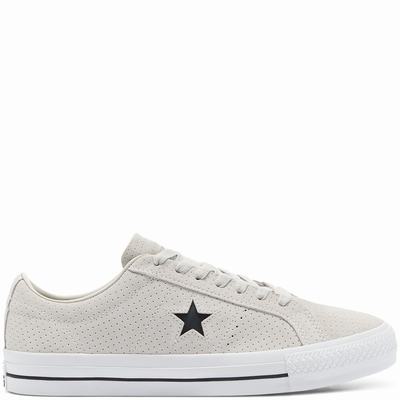 Converse CONS Perforated Suede One Star Pro - Miesten Tennarit - Beige/Valkoinen